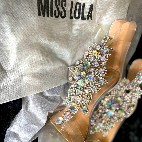 MISS LOLA - HER RADIANCE Chrome Diamond Heels - Picture 2 of 4